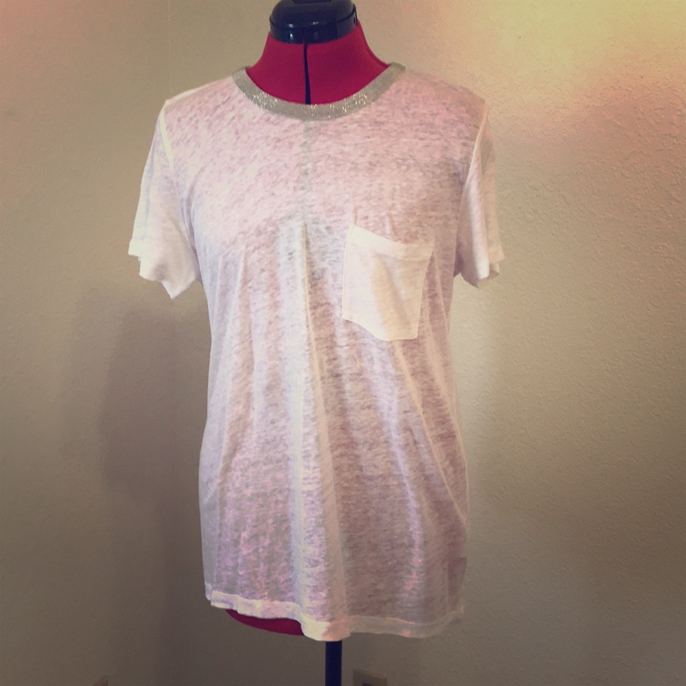 J.Crew embellished neck pocket t-shirt